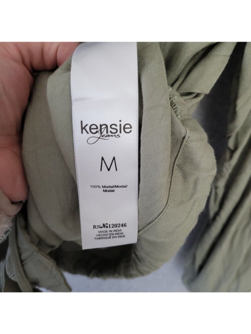 Kensie Jeans Soft Utility Jacket Shacket Womens Size M Green Adjustable Waist - Picture 7 of 8
